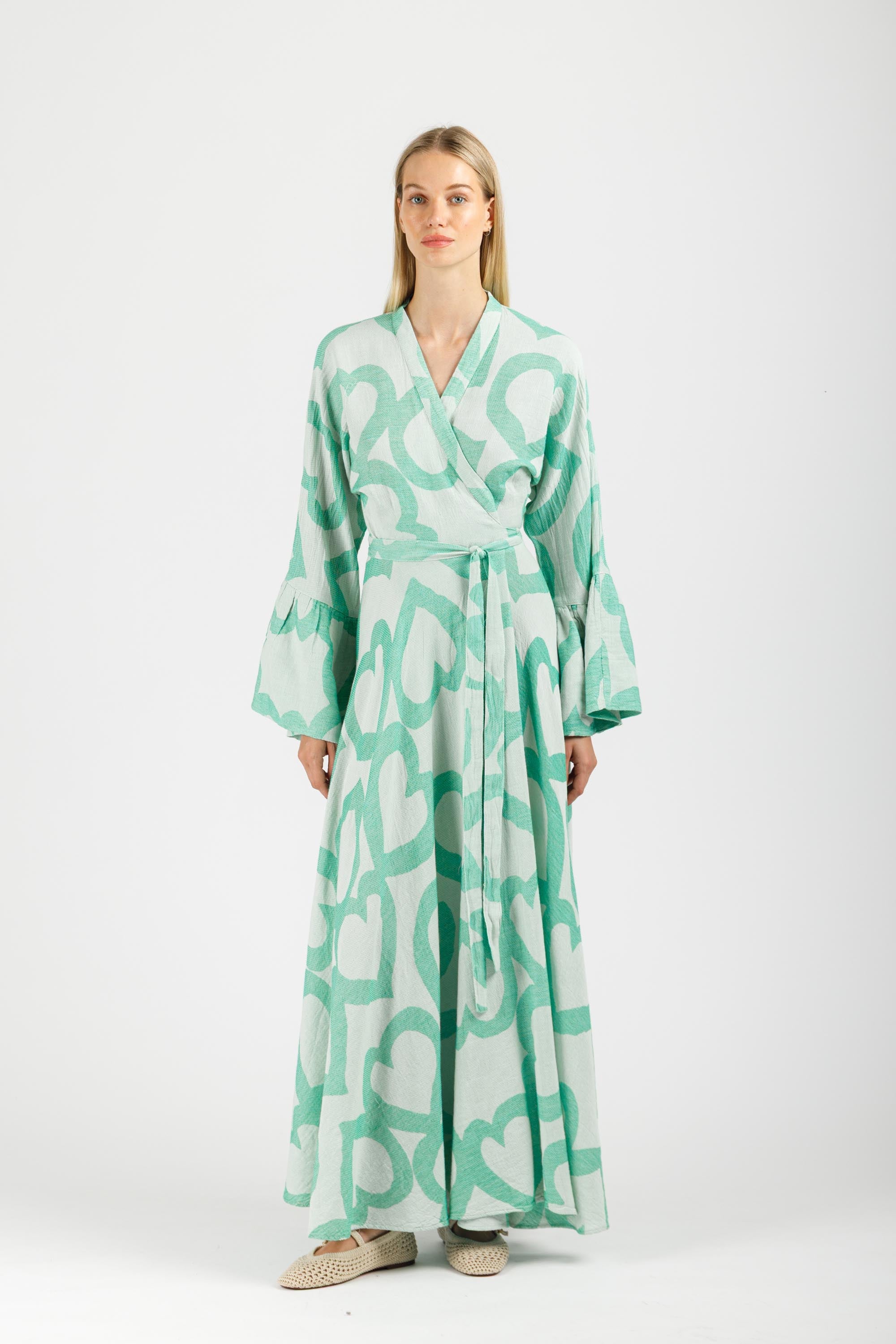JACQUARD WRAP DRESS