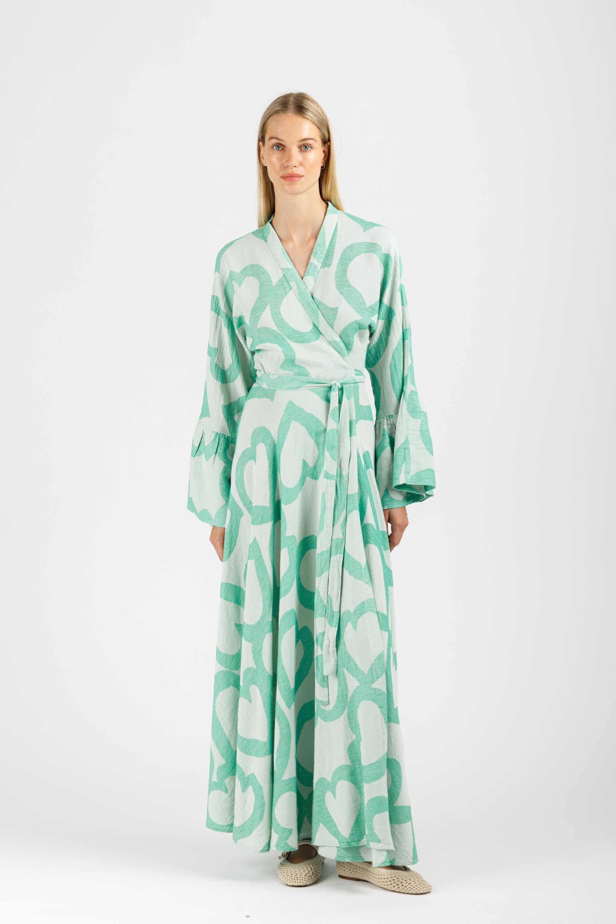 JACQUARD WRAP DRESS