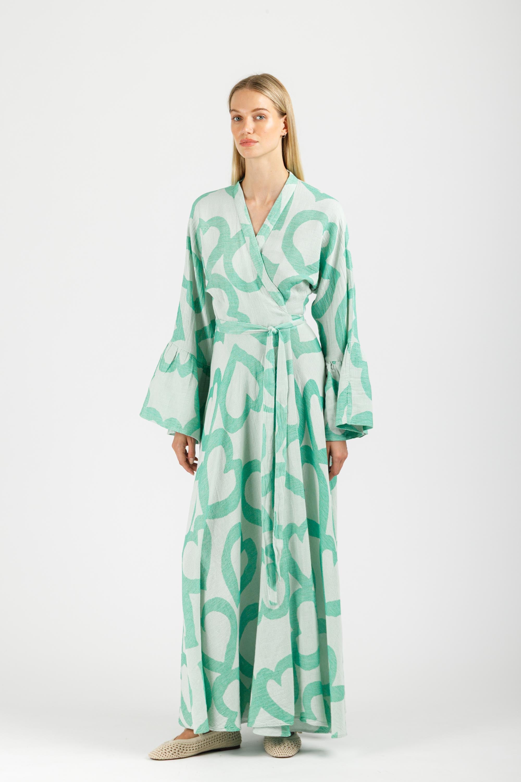JACQUARD WRAP DRESS
