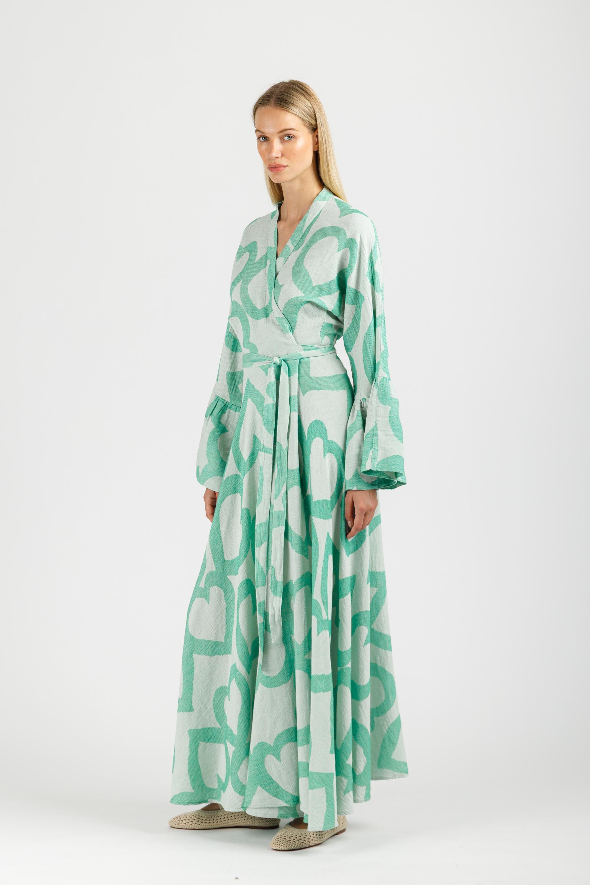 JACQUARD WRAP DRESS