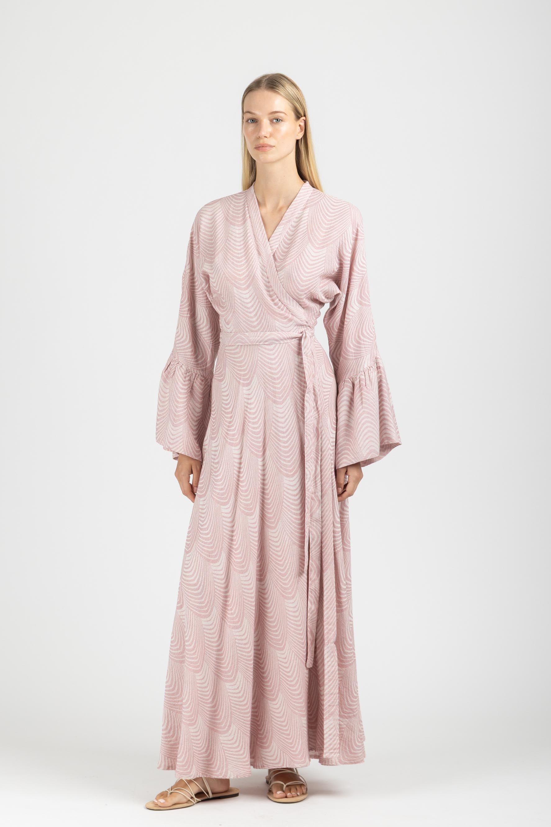 JACQUARD WRAP DRESS