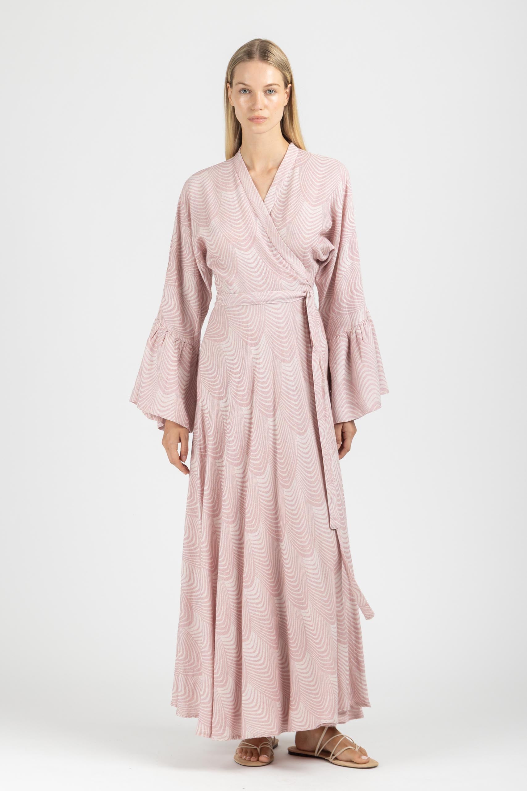 JACQUARD WRAP DRESS