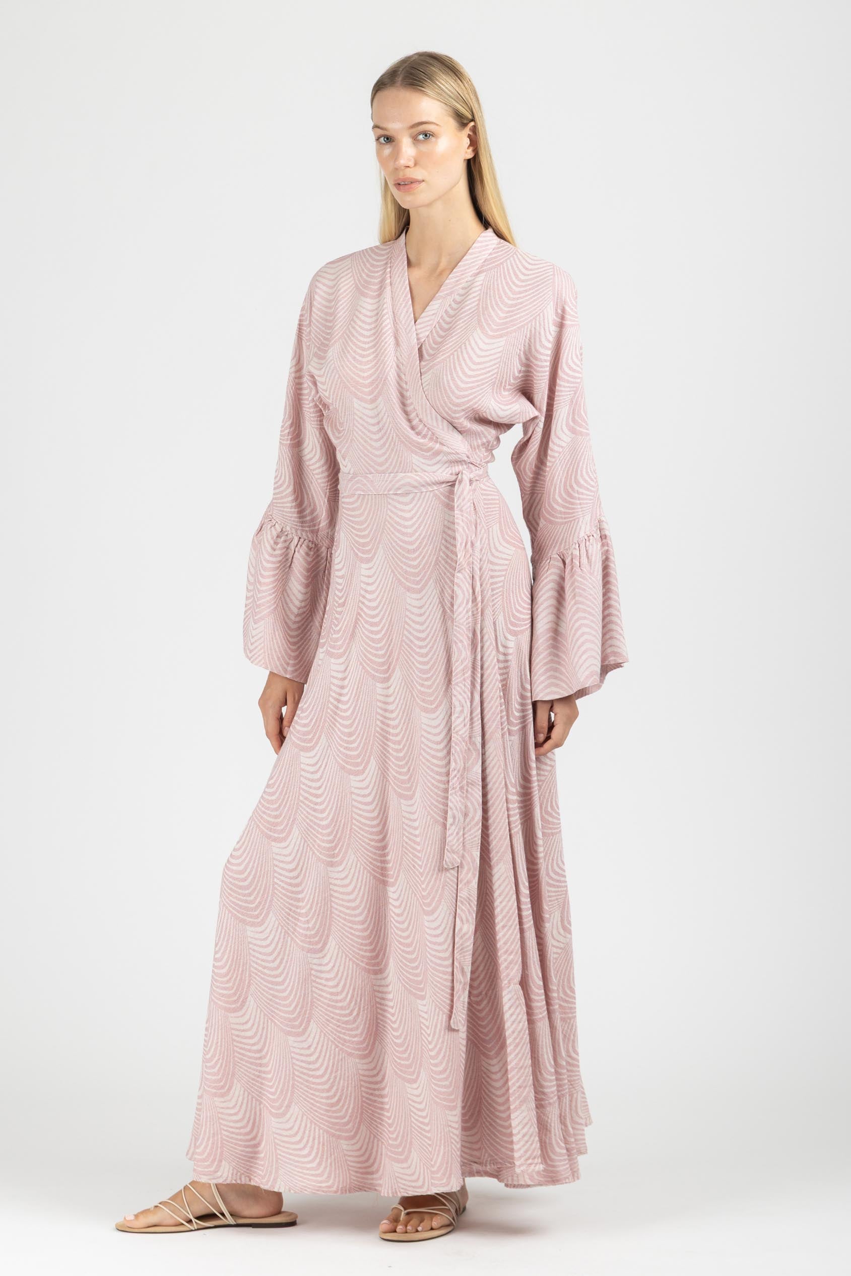 JACQUARD WRAP DRESS