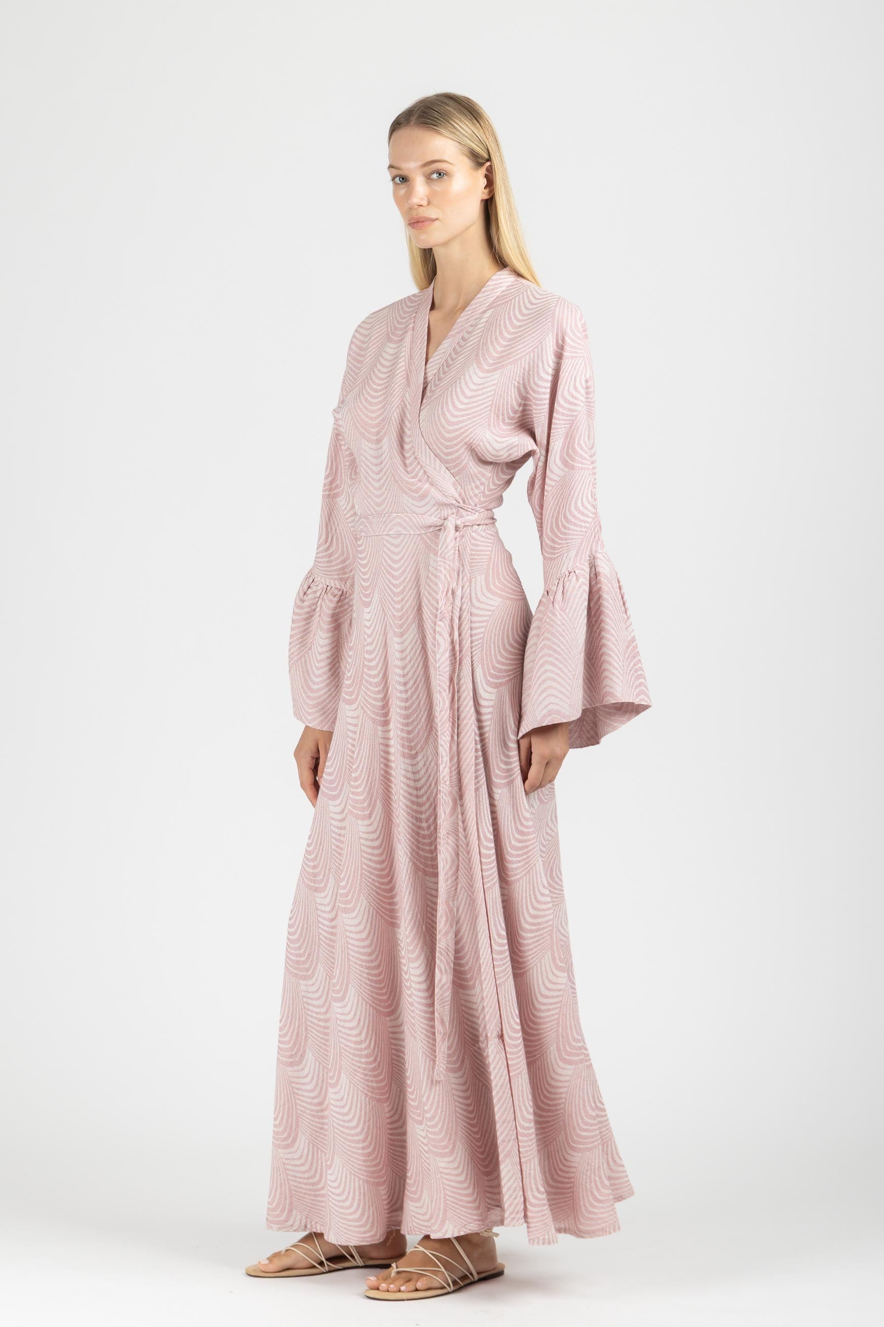 JACQUARD WRAP DRESS