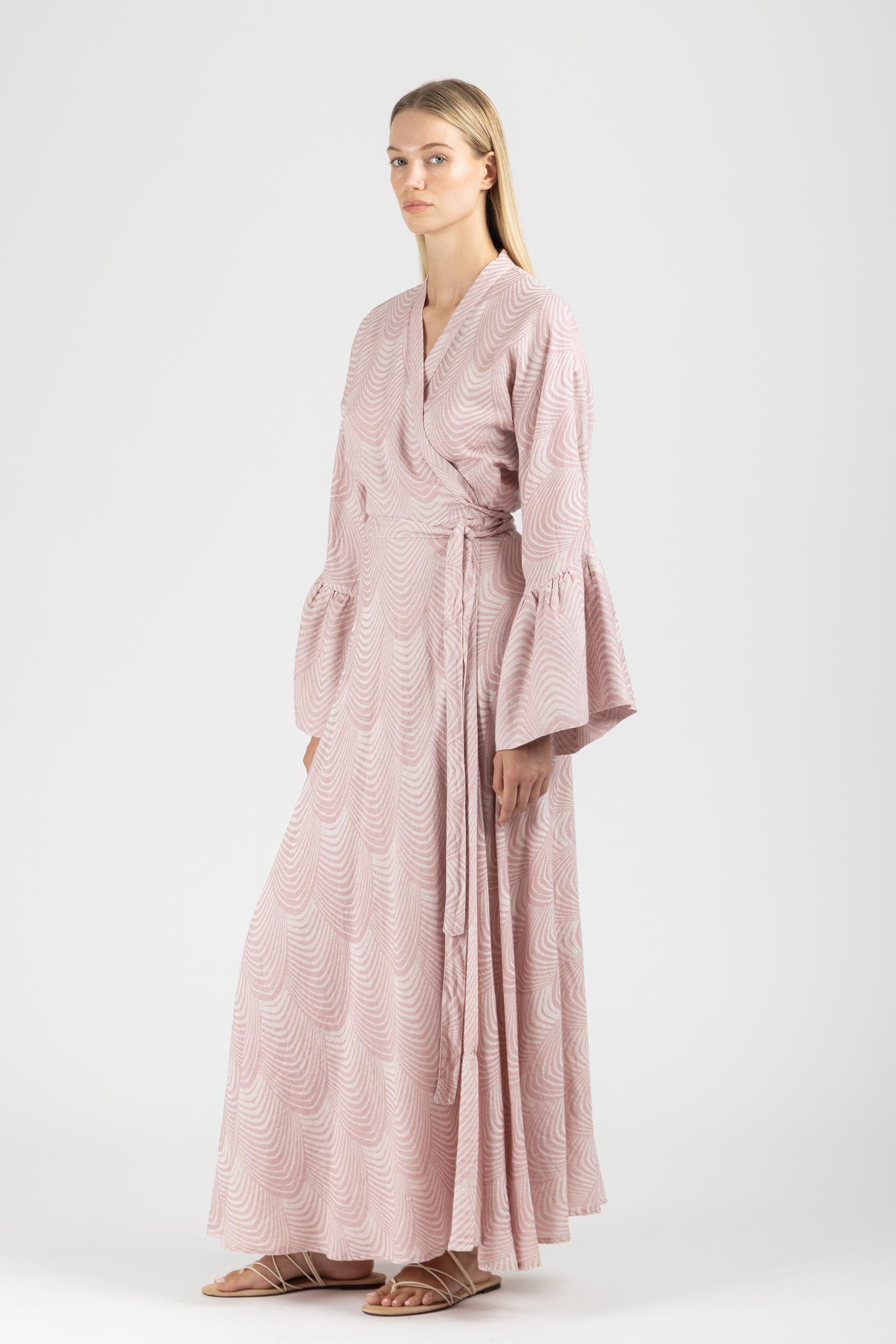 JACQUARD WRAP DRESS