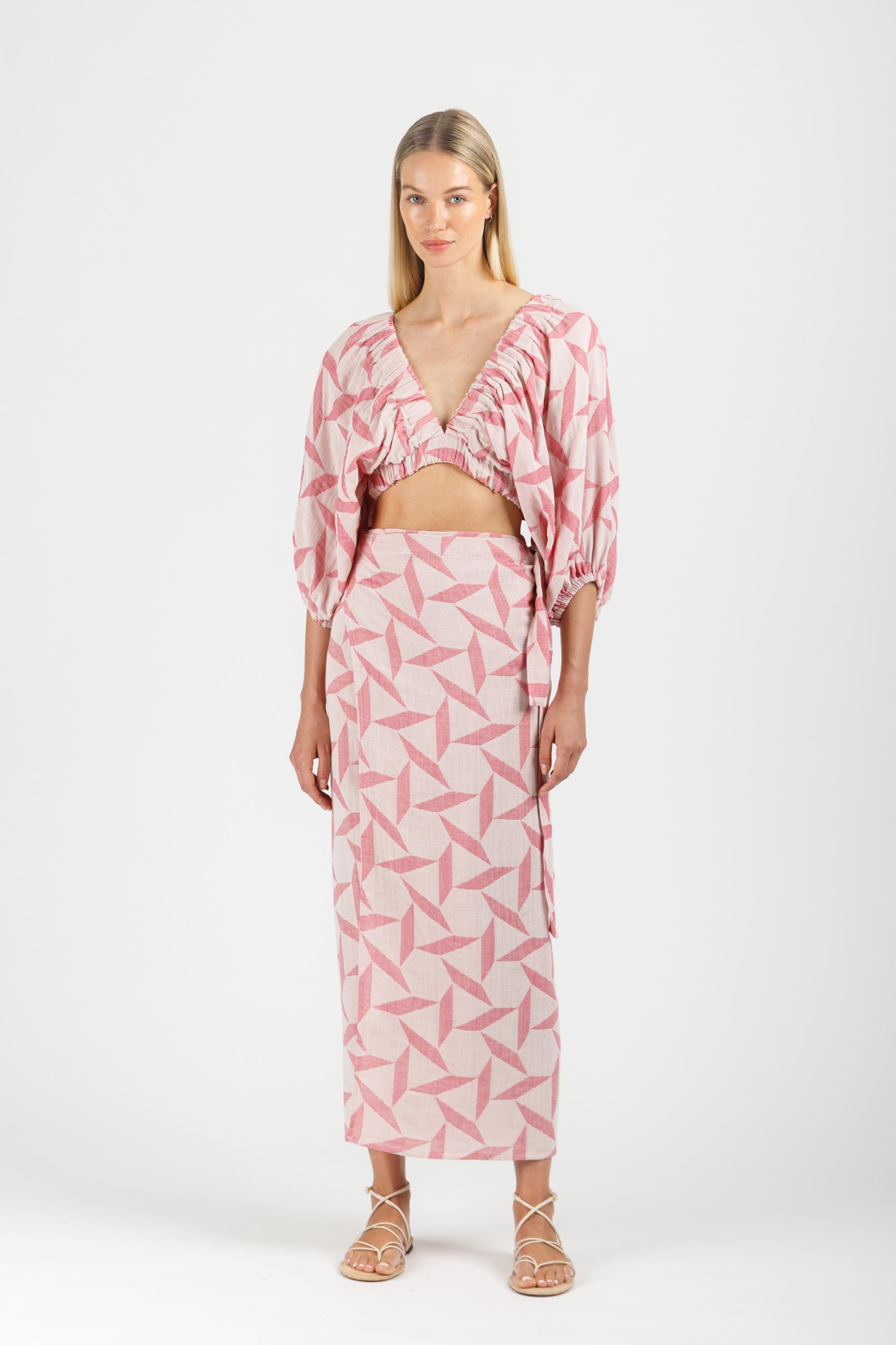 JACQUARD WRAP SKIRT
