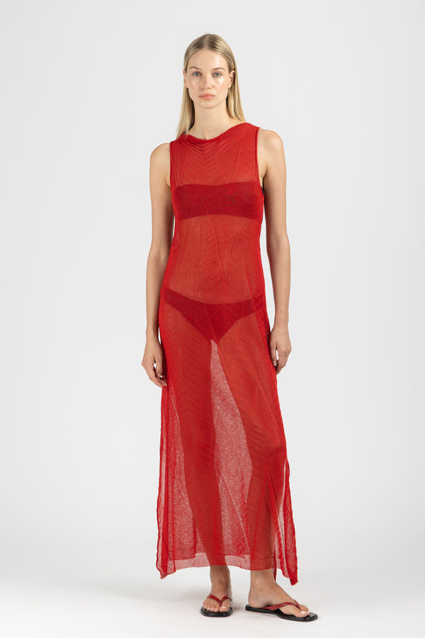 KNIT SLEVELESS DRESS