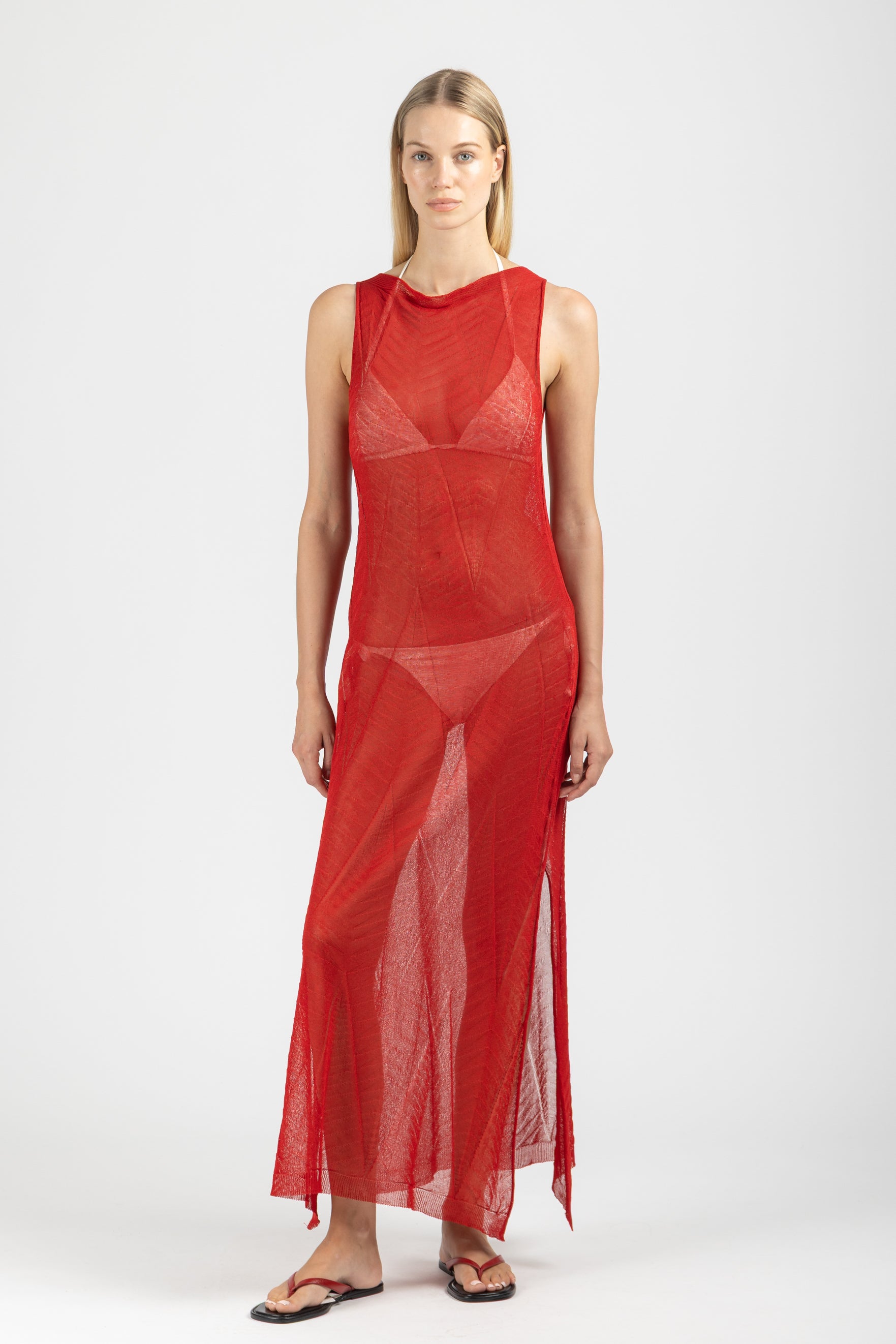 KNIT SLEVELESS DRESS