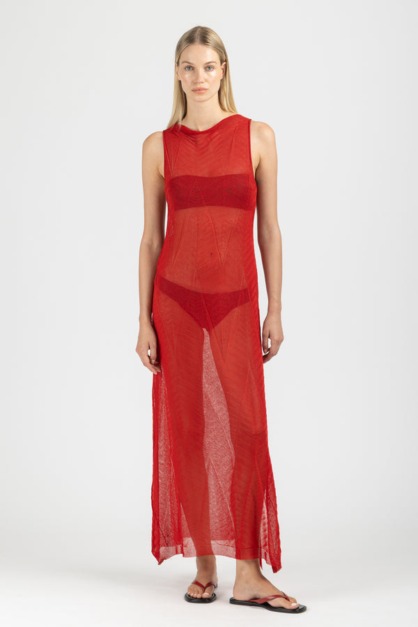 KNIT SLEVELESS DRESS