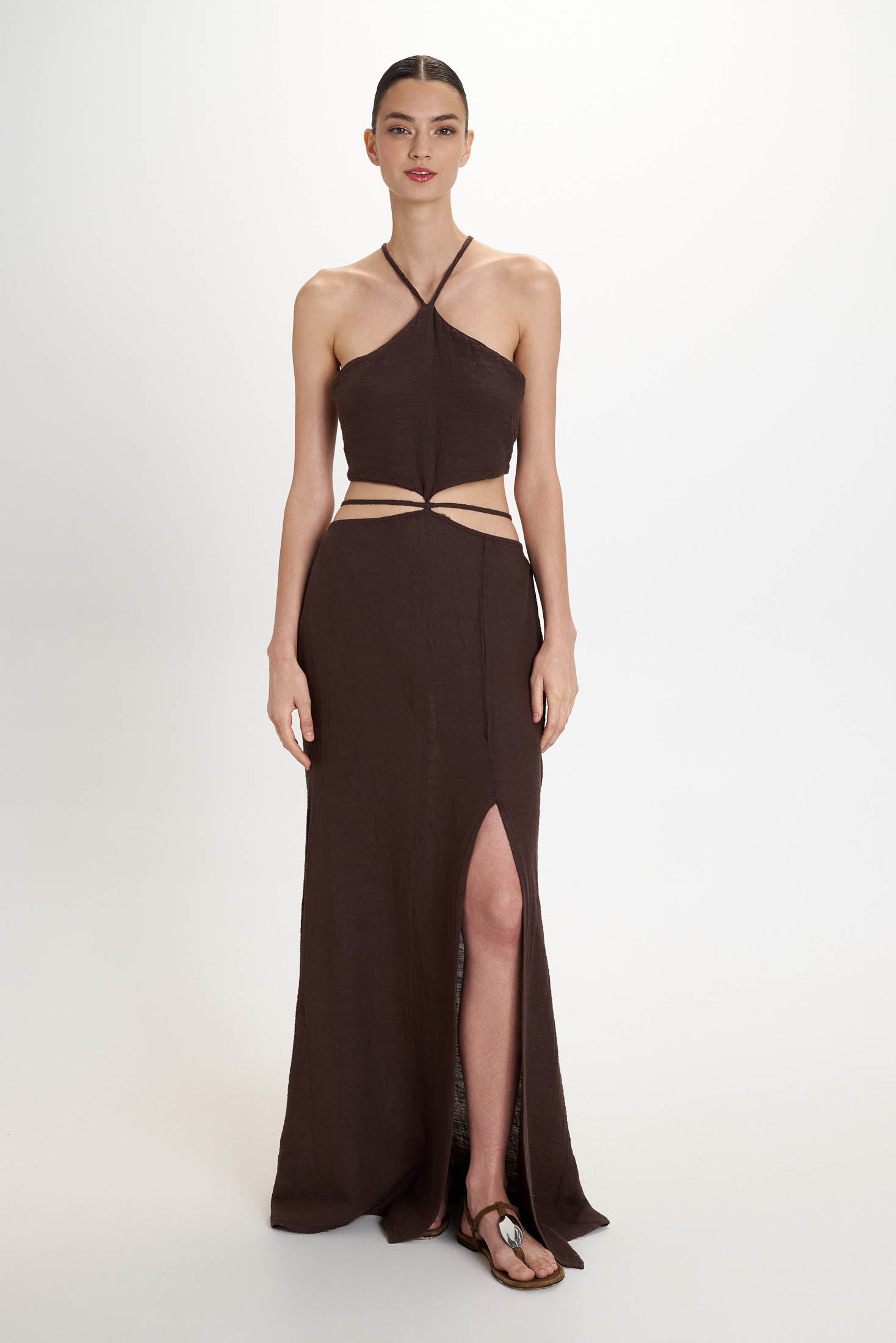 Gauze Maxi Dress - Brown - Pearl and Caviar