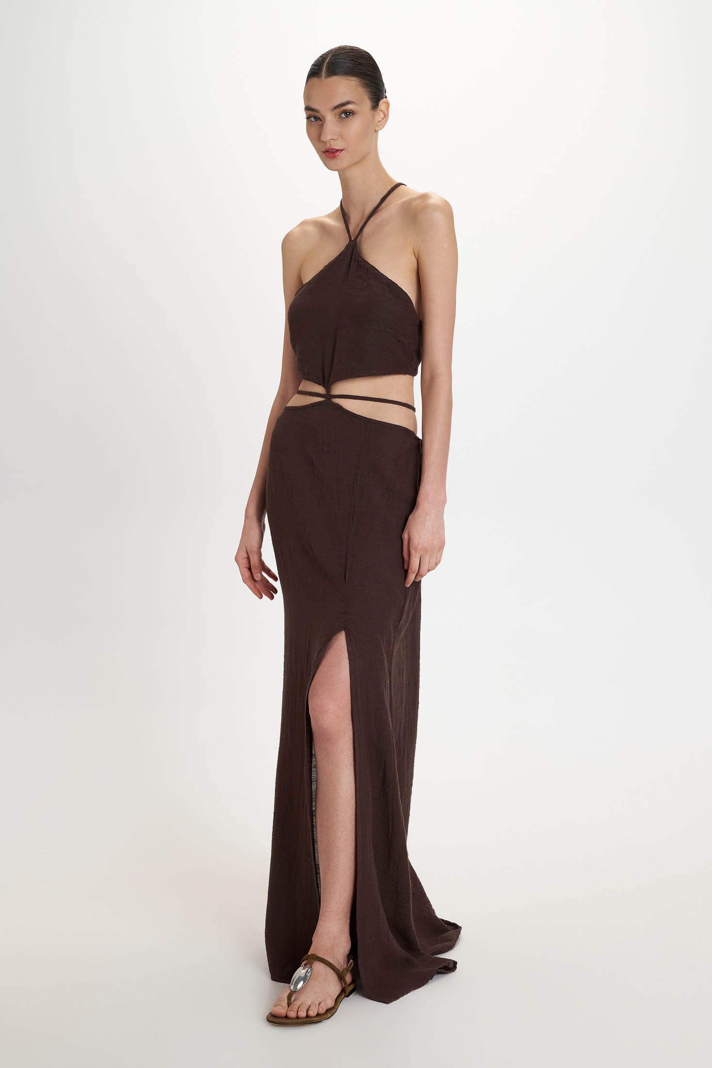 Gauze Maxi Dress - Brown - Pearl and Caviar