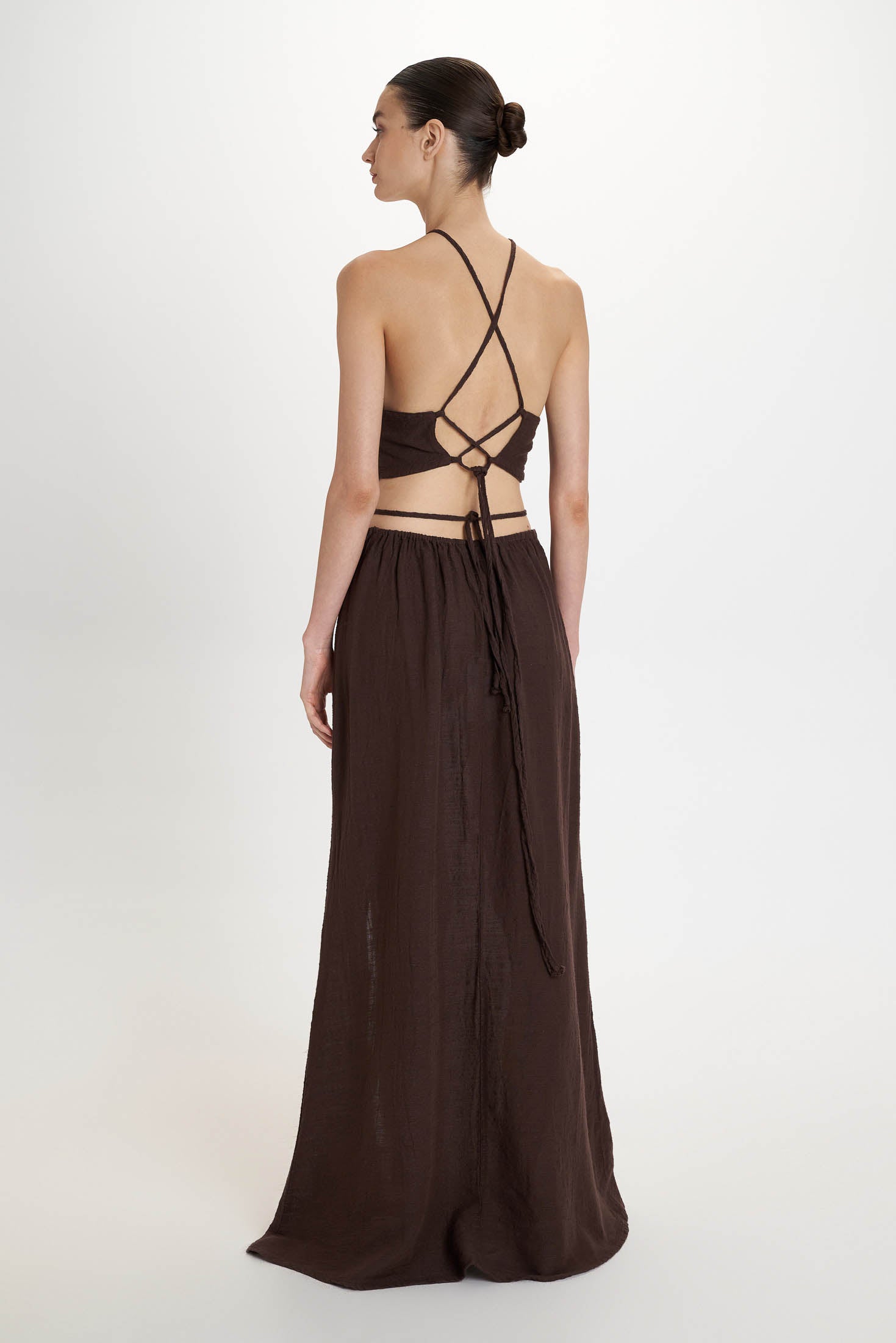 Gauze Maxi Dress - Brown - Pearl and Caviar