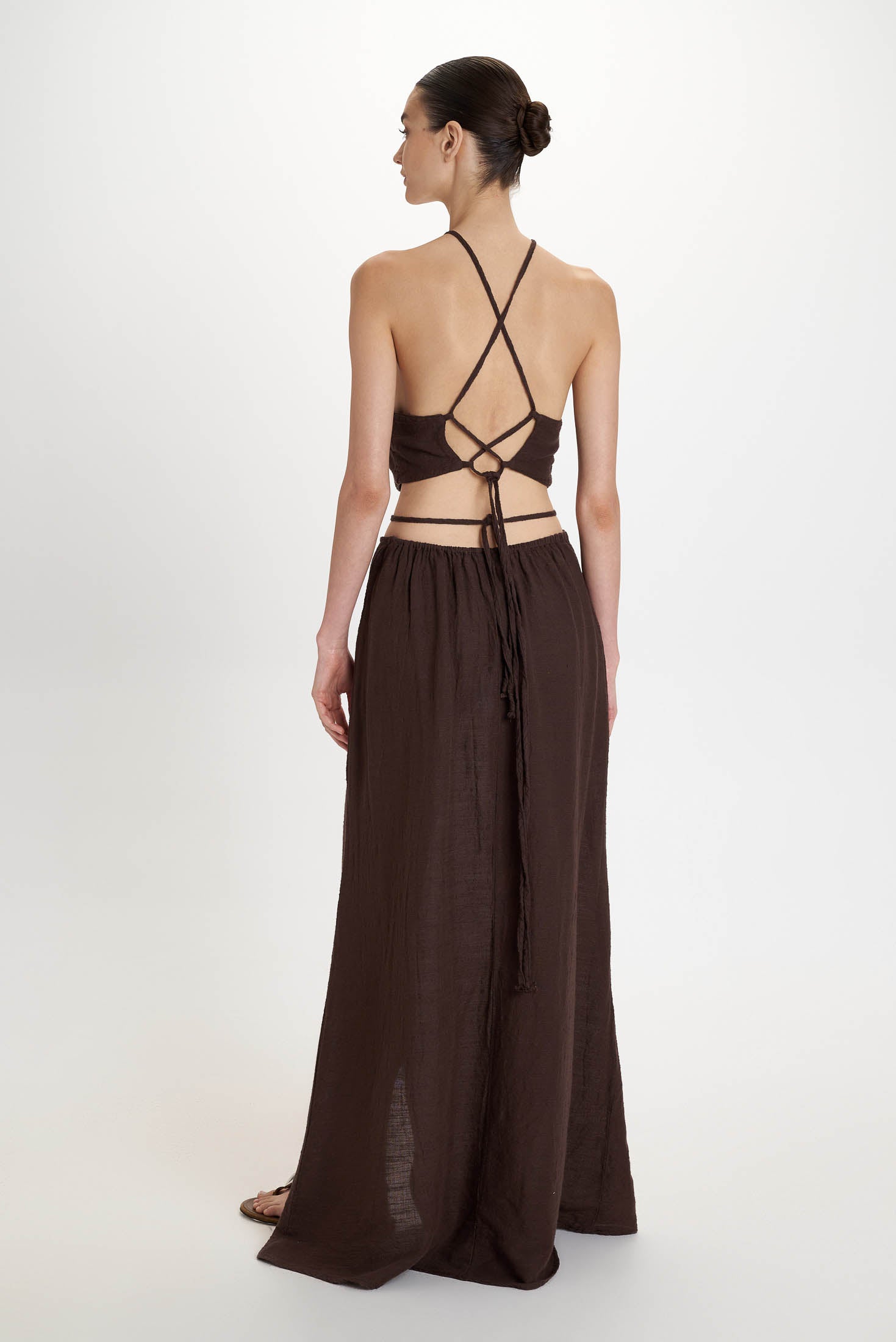 Gauze Maxi Dress - Brown - Pearl and Caviar