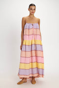 Leros Tiered Dress - Pearl and Caviar