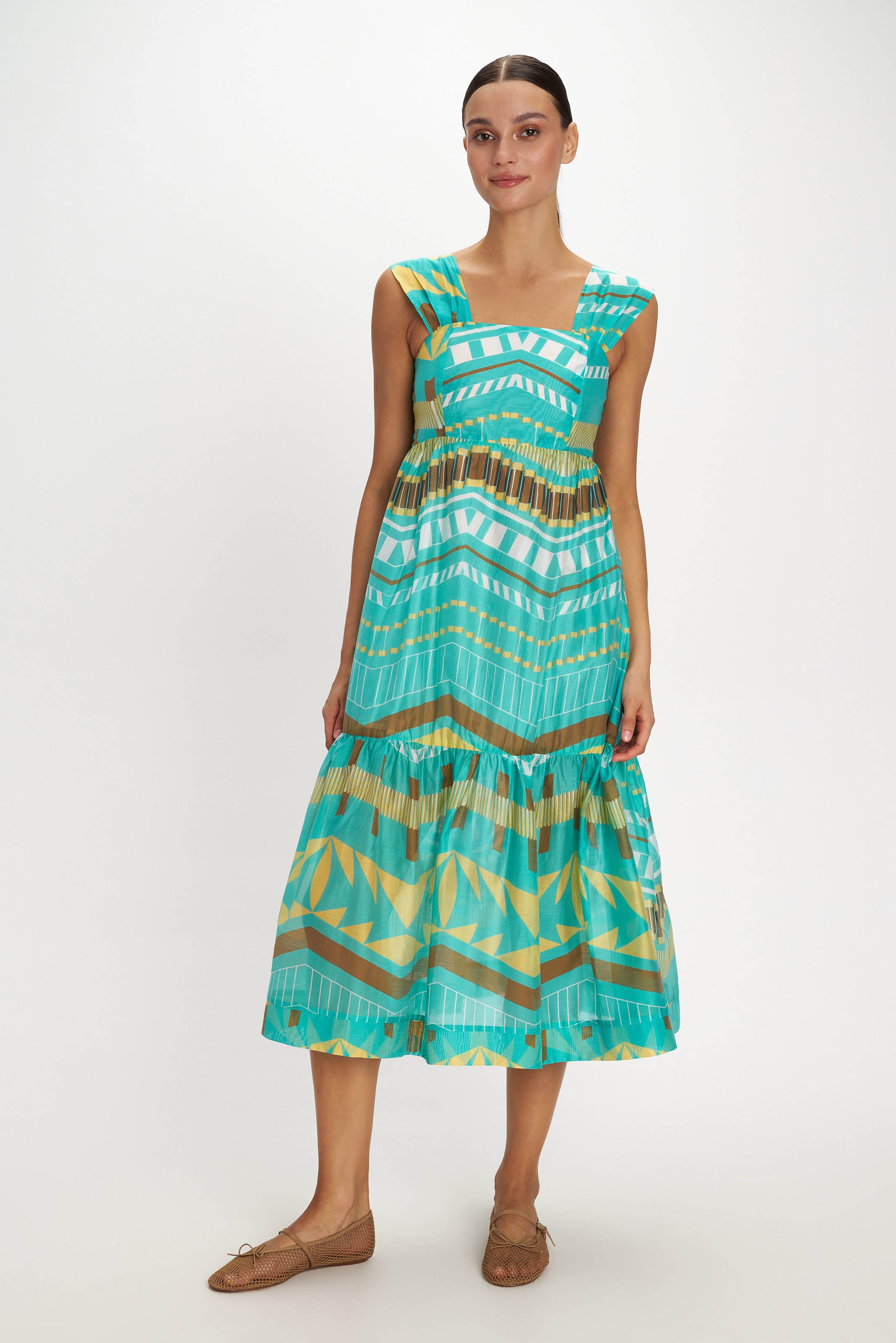 Nemesis Midi Dress - Aqua - Pearl and Caviar