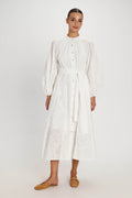 Myrtia Embroidered Shirtdress - Pearl and Caviar