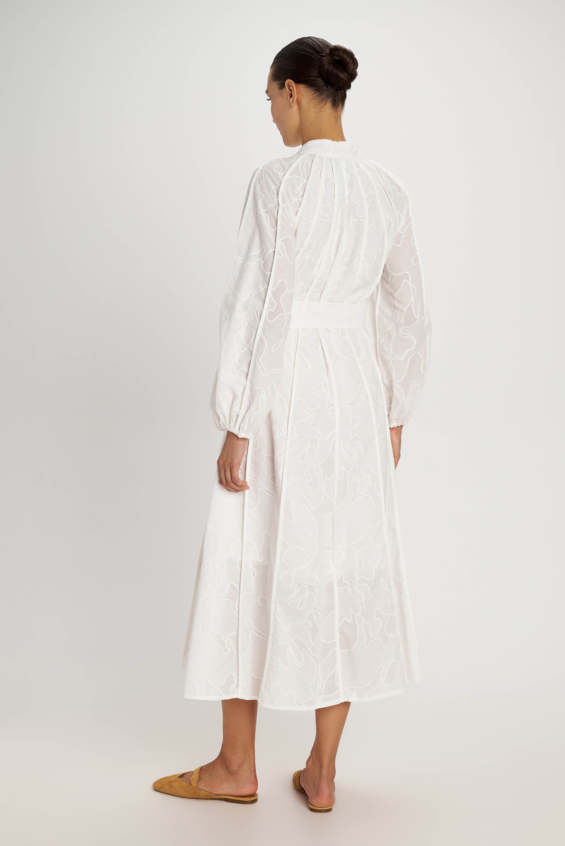 Myrtia Embroidered Shirtdress - Pearl and Caviar